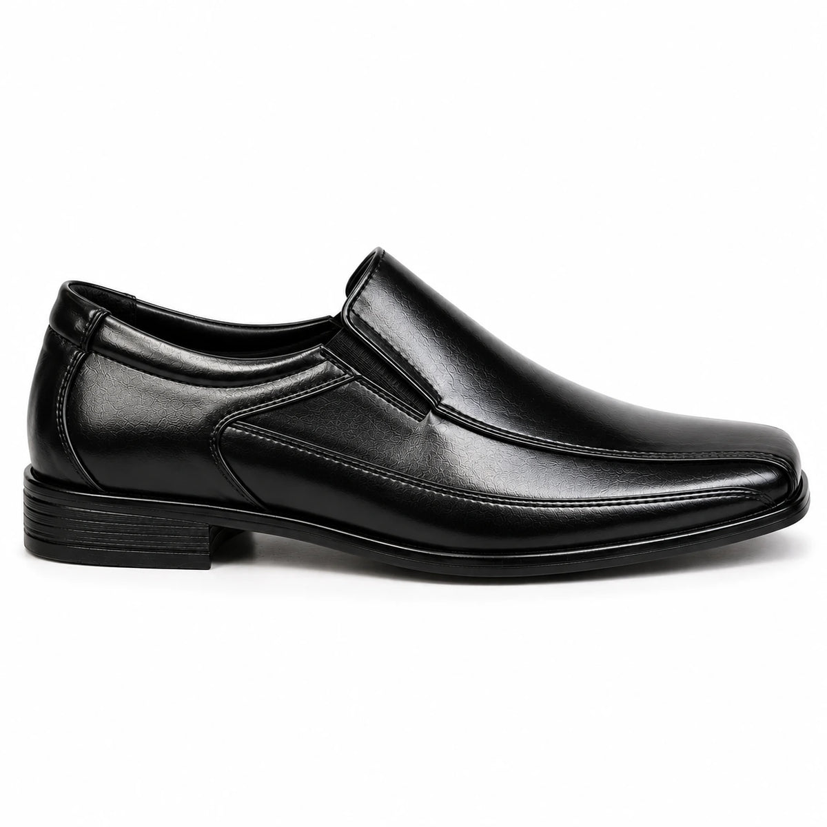 Zapato formal negro sin cordones para hombre - vista lateral